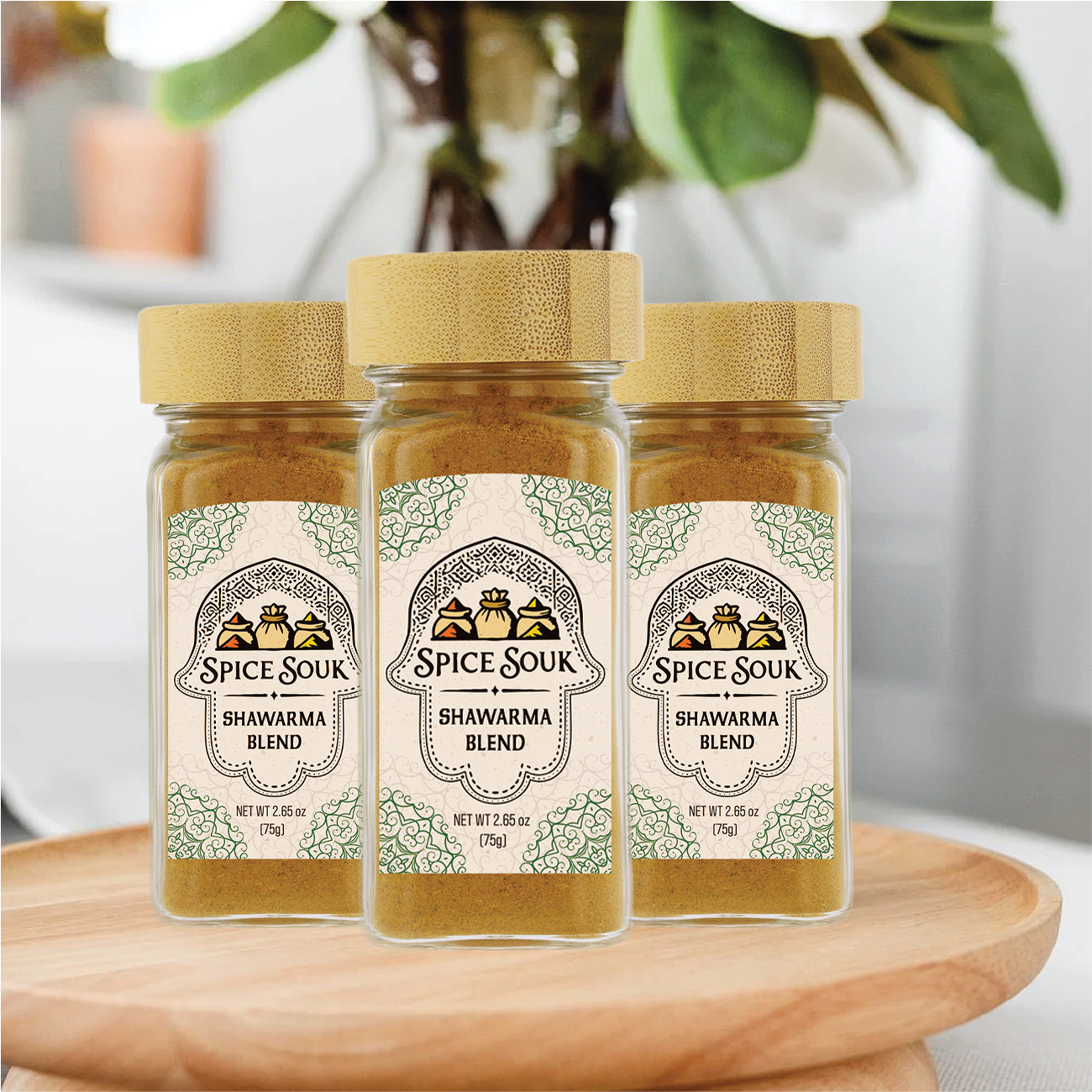 Authentic Chicken Shawarma Spice Blend | Middle Eastern Seasoning | All-Natural Spices | Grill, Air Fryer, Oven | Spice Souk 75g Glass