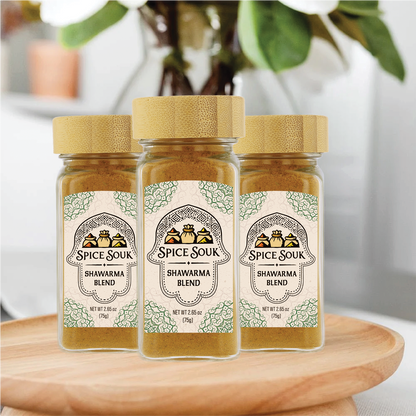 Authentic Chicken Shawarma Spice Blend | Middle Eastern Seasoning | All-Natural Spices | Grill, Air Fryer, Oven | Spice Souk 75g Glass