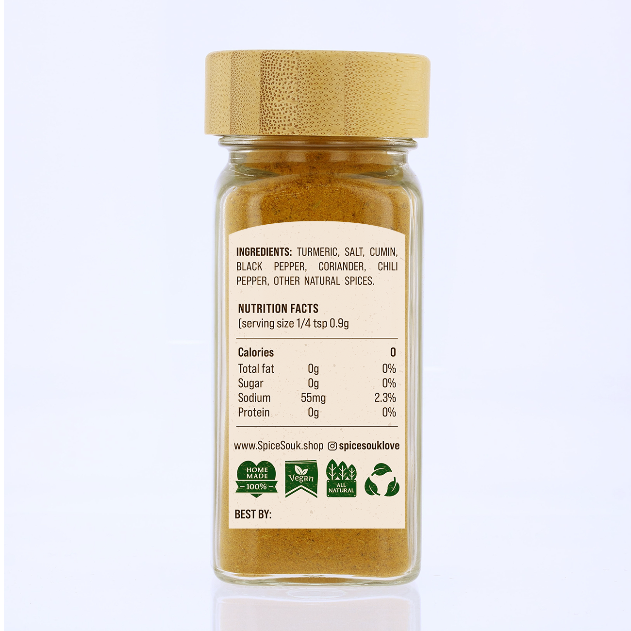 Authentic Chicken Shawarma Spice Blend | Middle Eastern Seasoning | All-Natural Spices | Grill, Air Fryer, Oven | Spice Souk 75g Glass