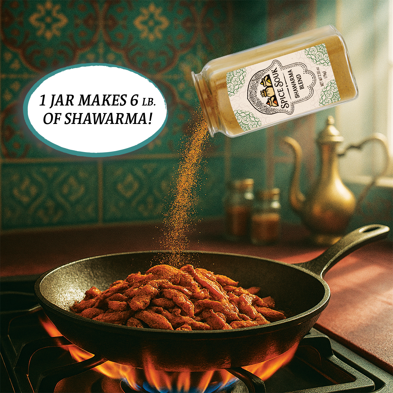 Authentic Chicken Shawarma Spice Blend | Middle Eastern Seasoning | All-Natural Spices | Grill, Air Fryer, Oven | Spice Souk 25g sample