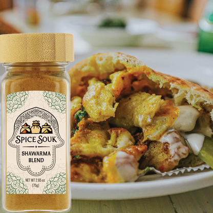 Authentic Chicken Shawarma Spice Blend | Middle Eastern Seasoning | All-Natural Spices | Grill, Air Fryer, Oven | Spice Souk 75g Glass